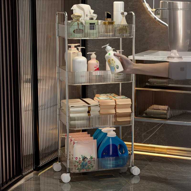 Clear Casual Swivel Cabinet Shelf with Creel