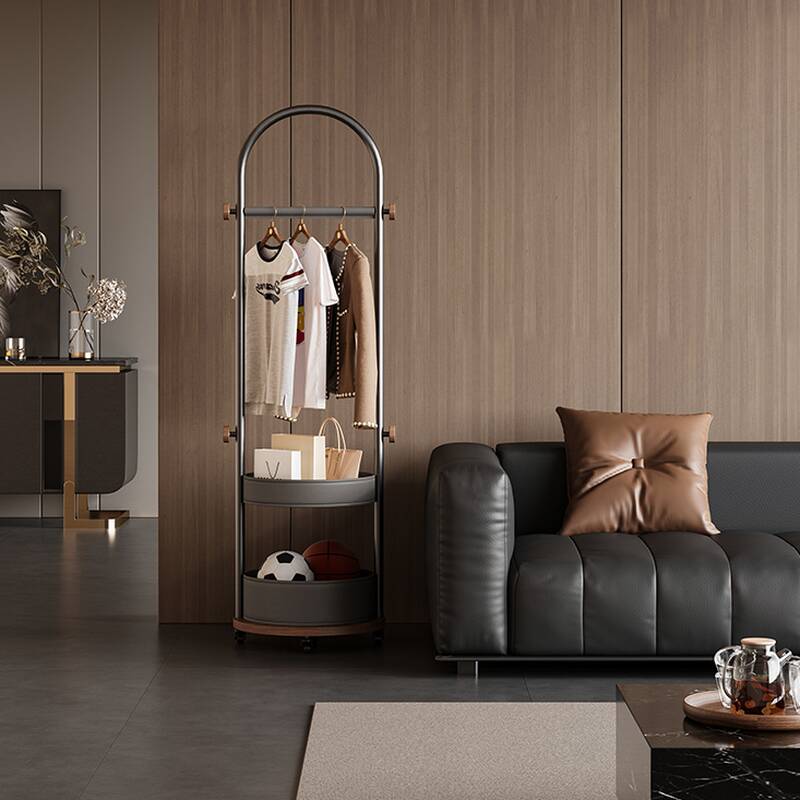 Simplistic Hall Tree with Stockroom, 2 Shelves, Metal Frame, and Alloy Hook