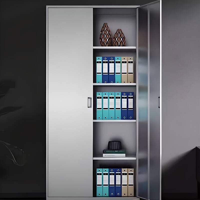 Metallic Stainless Alloy Storage Cabinet with Watertight Locker, Variable Shelf, and Locking Door in 1-Wide Design