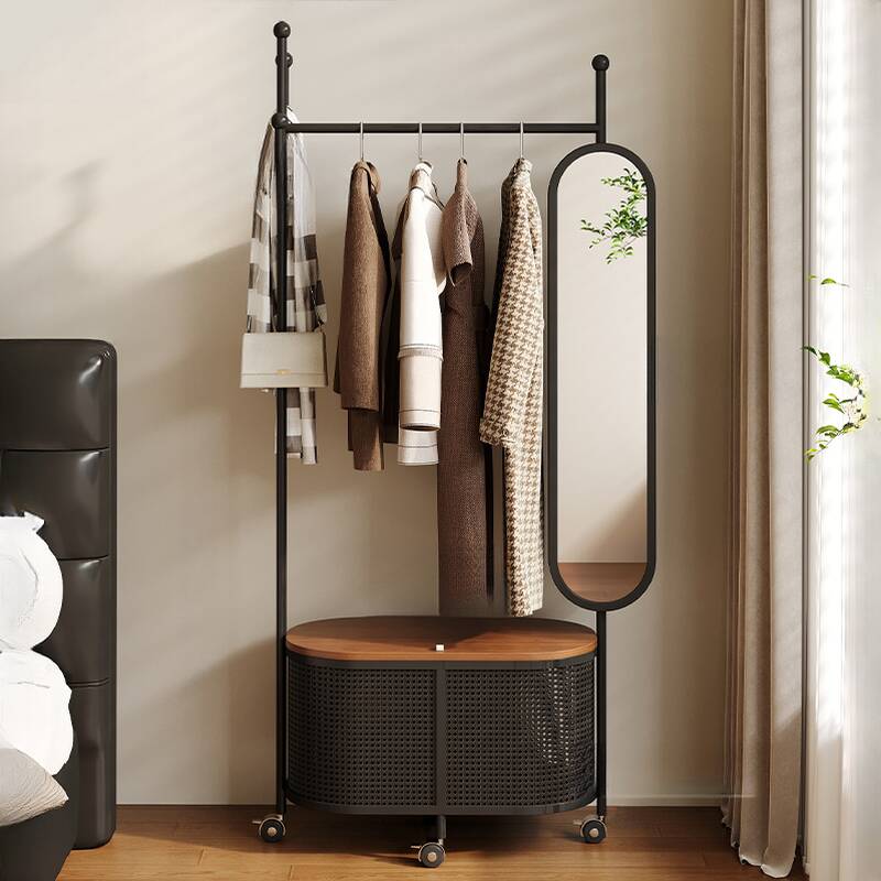 Modish Hall Rack with Cupboard and Mirror