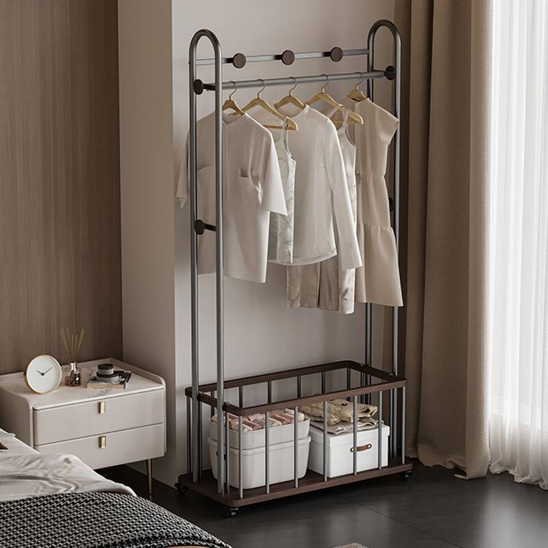 Sepia Modern Simple Style Hall Rack with Locker, 1 Shelf, Stainless Steel Frame, and Alloy Hook