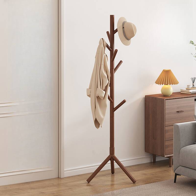 Minimalist Natural Wood Coat Rack with Wood Hook