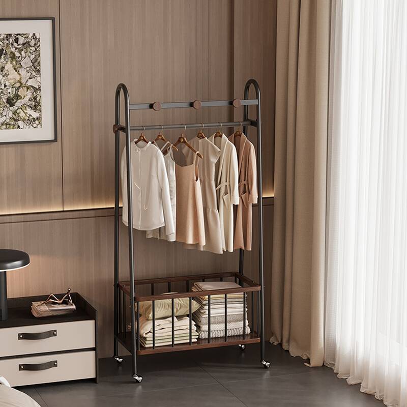 Pale Grey Modish Hall Rack with Open-air Storage and Stand