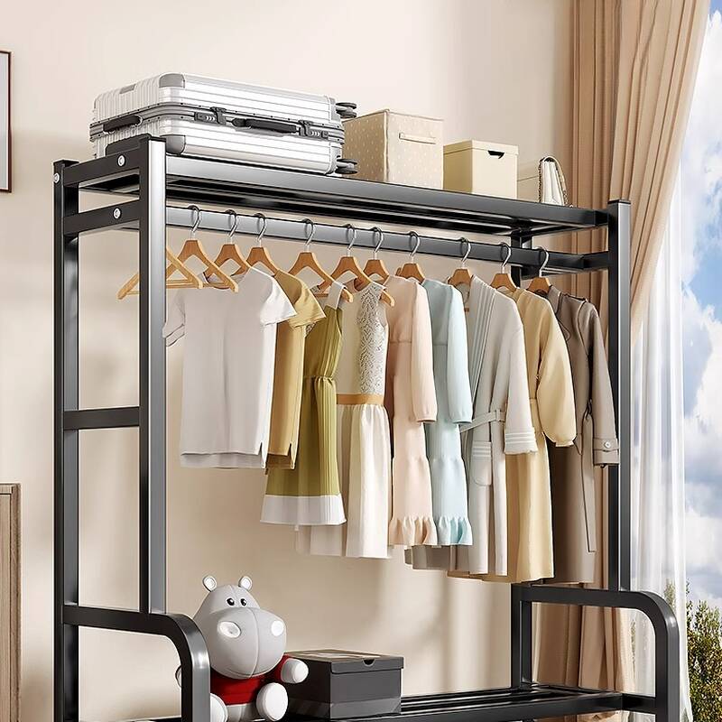 Modish/Art Deco Hall Rack with Container Storage, Featuring 2 Shelves and Steel Frame