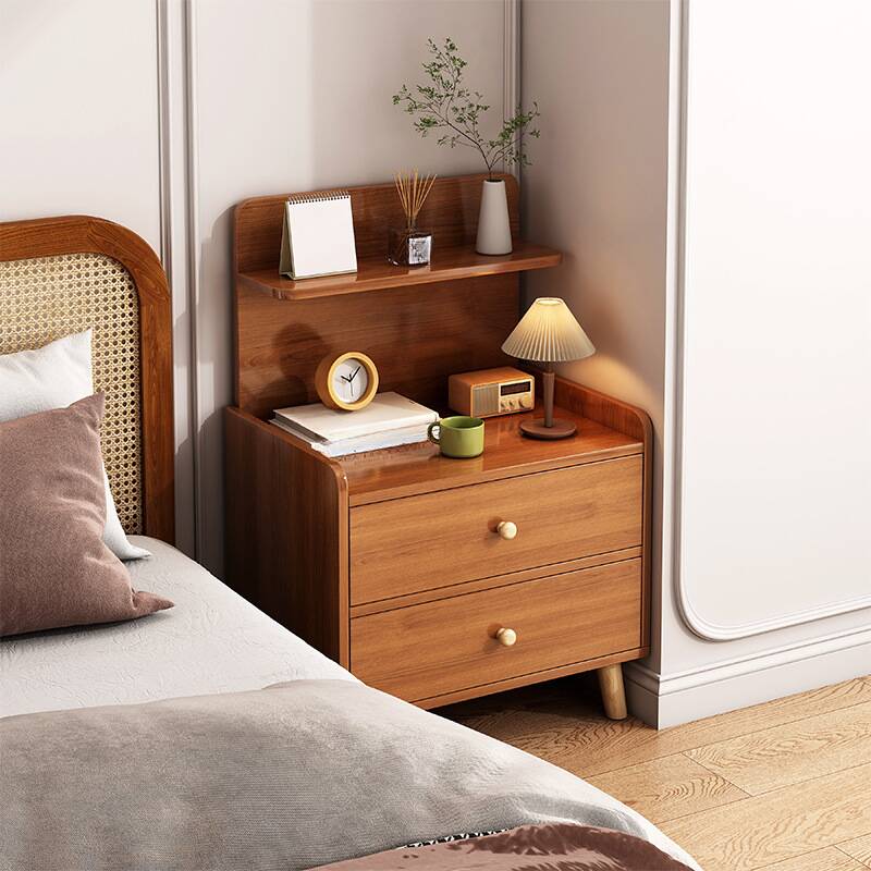 Modish Open Shelf Nightstand with Engineered Wood and 2 Shelves