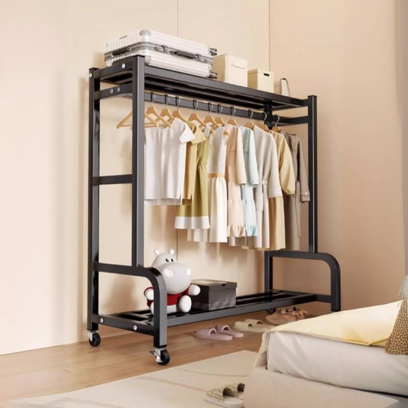 Modern Simple Style Metal coat rack with Shelves and Hanging Rod