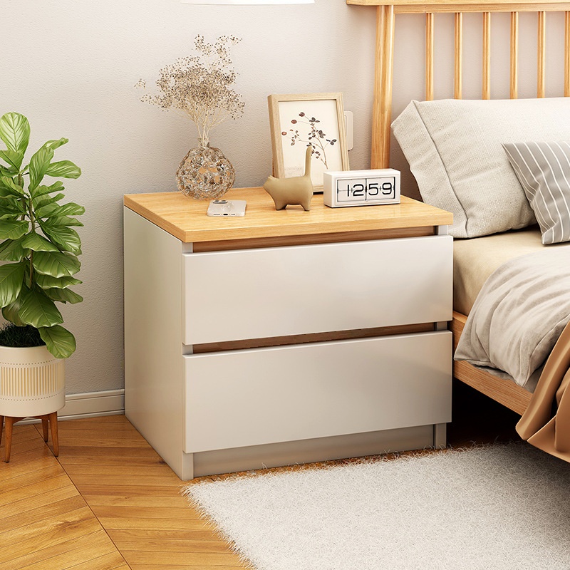 Modish Engineered Wood Drawer Storage Bedside Table with 2 Drawers