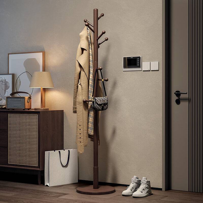 Modish Free Standing Hall Rack with Container Storage, 2 Shelves, Natural Wood Frame, 1 Basket, and Wood Hook