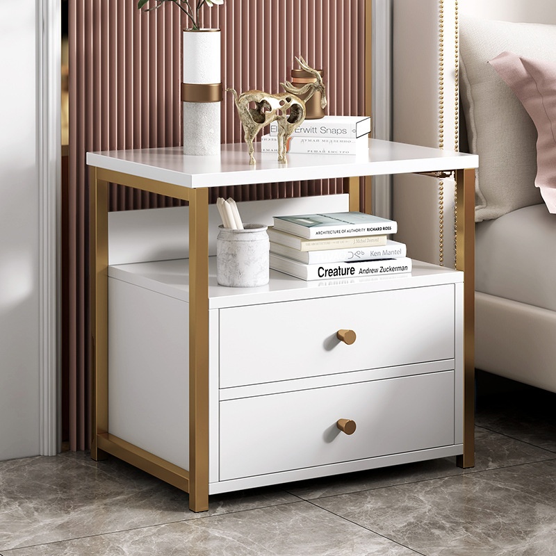 Modish Open Shelf Nightstand with Engineered Wood Top