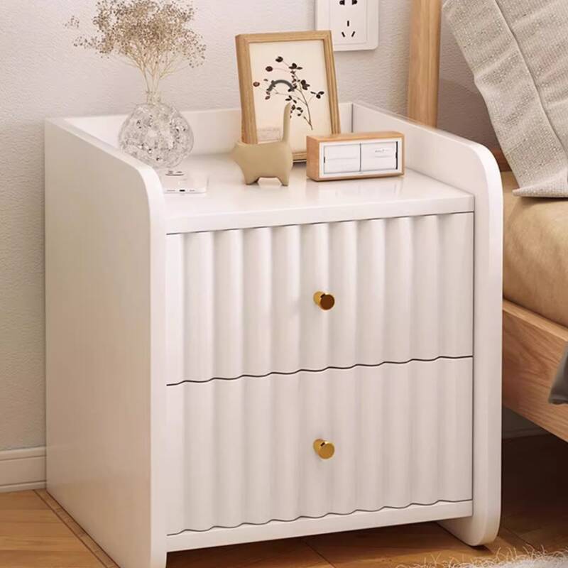 Modish Engineered Wood Drawer Storage Bedside Table and Open Shelf Nightstand