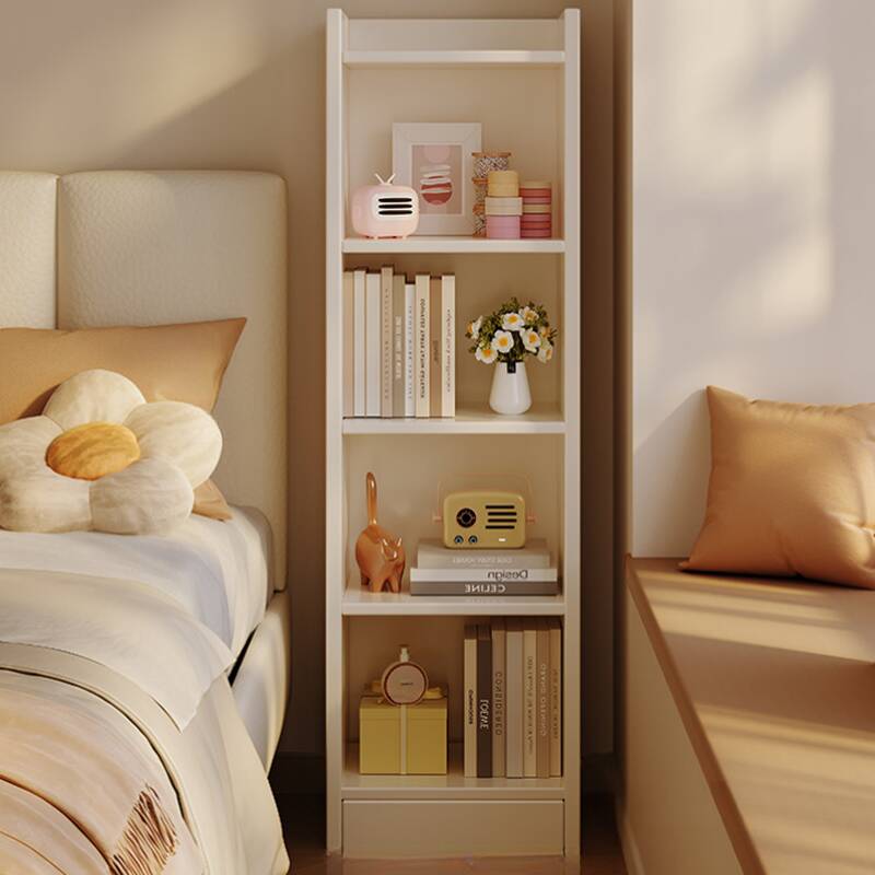 Chalk Modish Open Shelf Nightstand with Engineered Wood and 2/4/3 Shelves