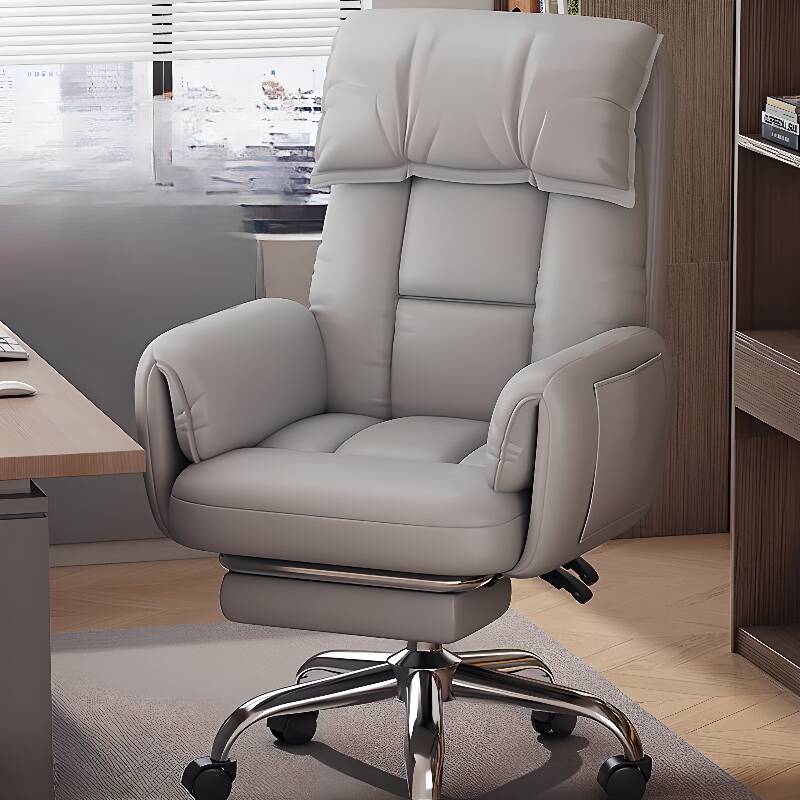 Versatile Upholstered Office Desk Chairs with Casters, Pillow, Adjustable Back Angle, and Headrest