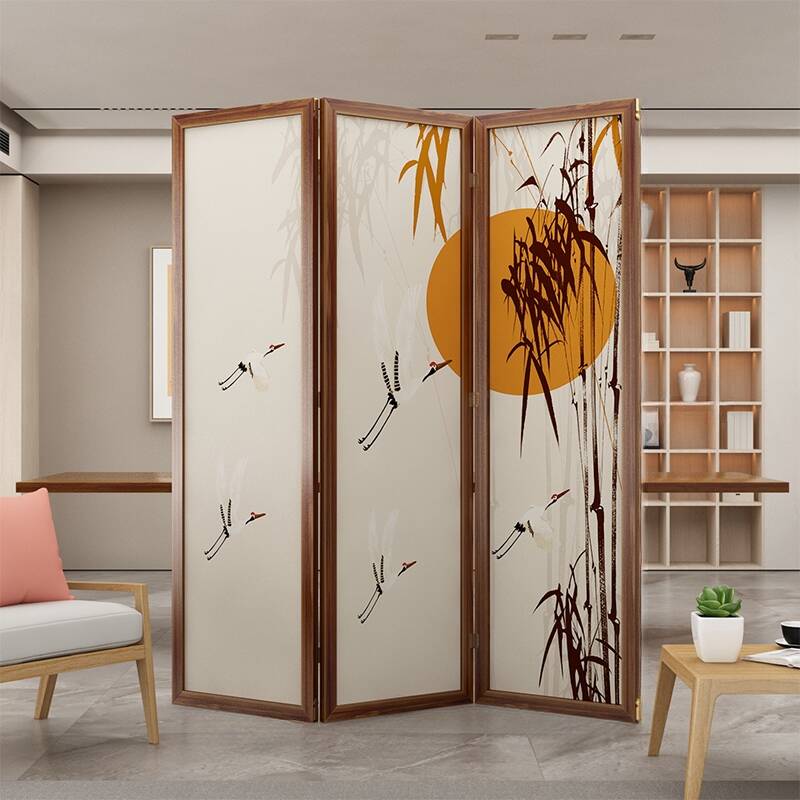 Sepia Room Divider with Translucent Light Filtration, Compact/Single Panel Design, 1/3/4 Panels, Double Sided Print, Gauze Material, and Detached Design