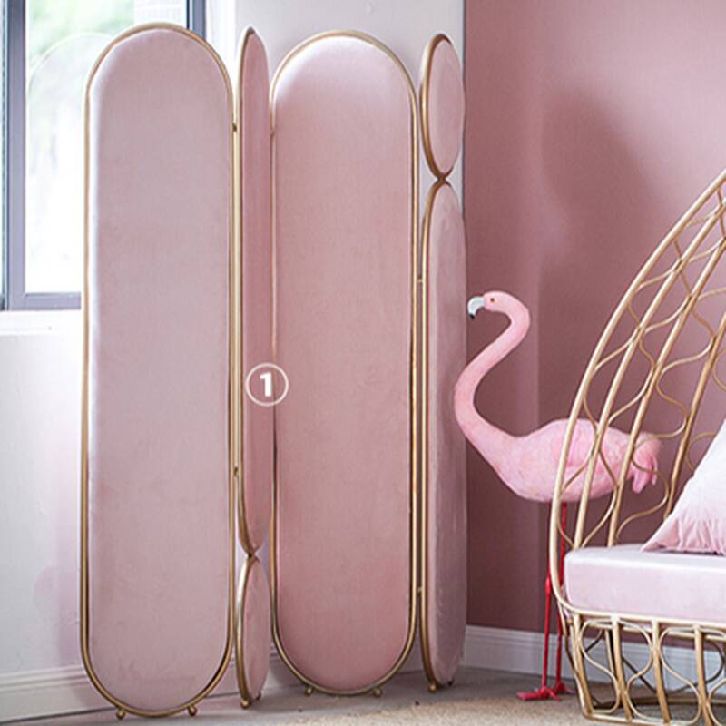 Lavish Indoor Fold Away Opaque Standalone Office Divider Walls with 4 Panels and Metal Frame