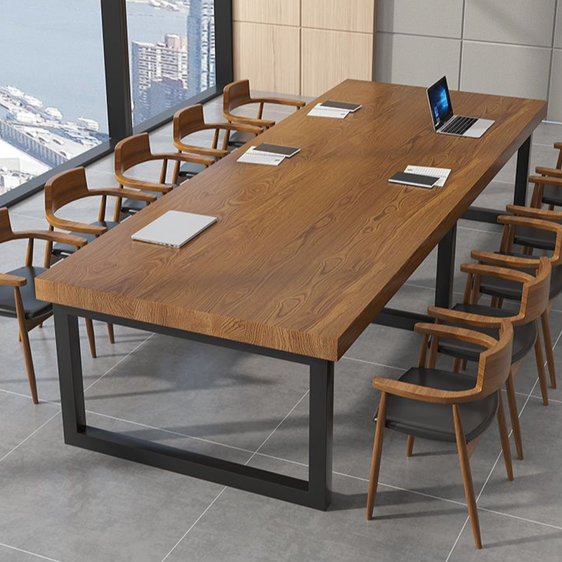Auburn Casual Rectangle Meeting Table for 8 People/6 People/for 4 with Solid Wood Tabletop