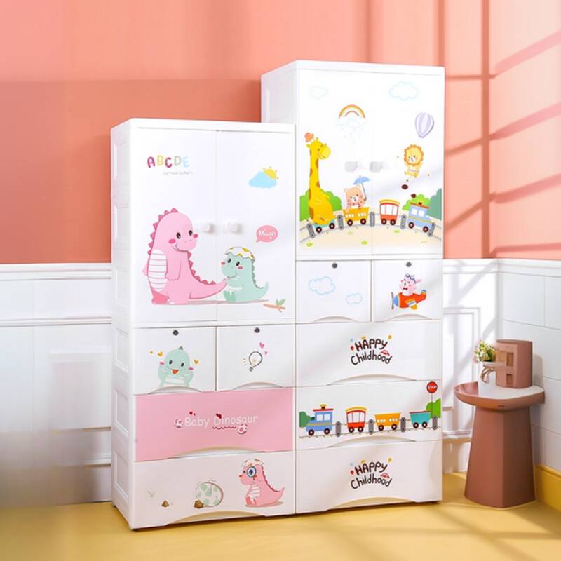 Magenta Synthetic Material Cabinet Armoire