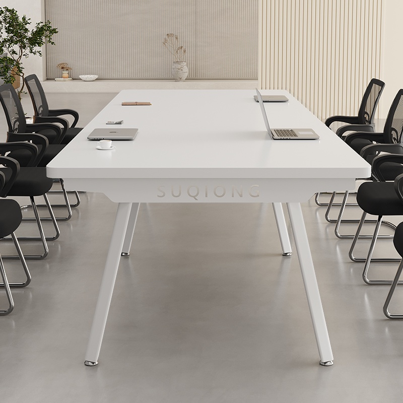 Minimalist Mdf Top Chalk Rectangular/Square Office Conference Table with Legs for 8 People/Seating for 6/Seats 4