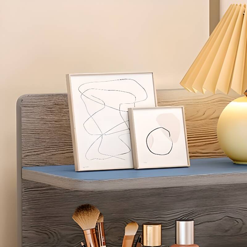 Simplistic Drawer Storage Bedside Table with 2 Shelves and Reclaimed Wood Countertop