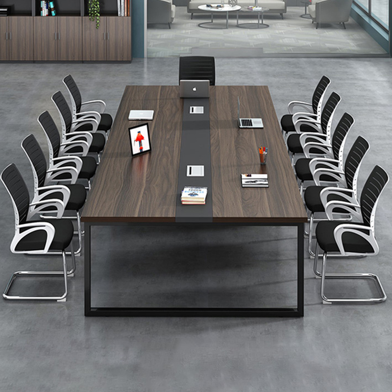 Modern Cocoa Faux Wood Rectangular Conference Table for Seats 12+/Seating for 8/12-seater