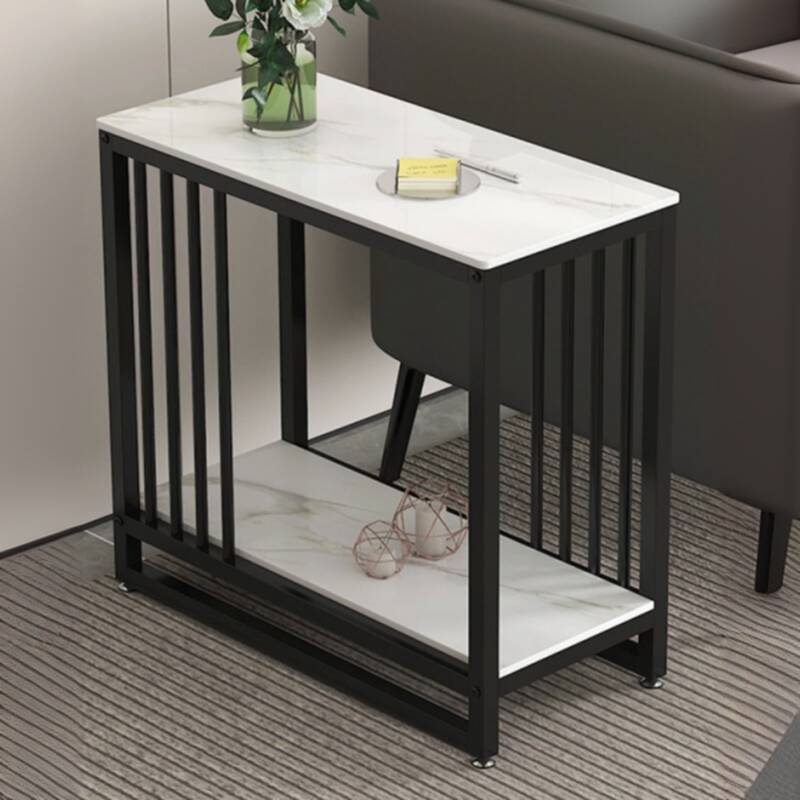 Simple Stone Drink Table with Sledging Base and Rectangle/Square Shelf