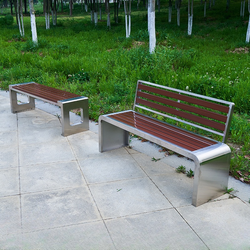 Modern Rainproof Cocoa Picnic Bench with Stainless Alloy Frame