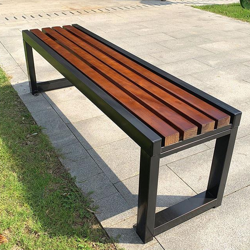 Modern Rainproof Park Bench with Engineered Wood in Cocoa and Back
