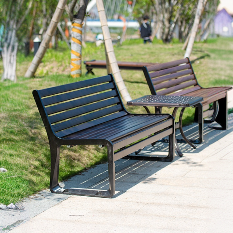 Art Deco Park Bench with Alloy, Back, and Rust Resistant Durability