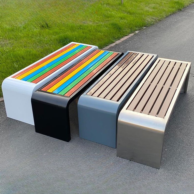 Art Deco Picnic Bench Rainproof with Tan/Multiple Colour/Orange Metal Frame