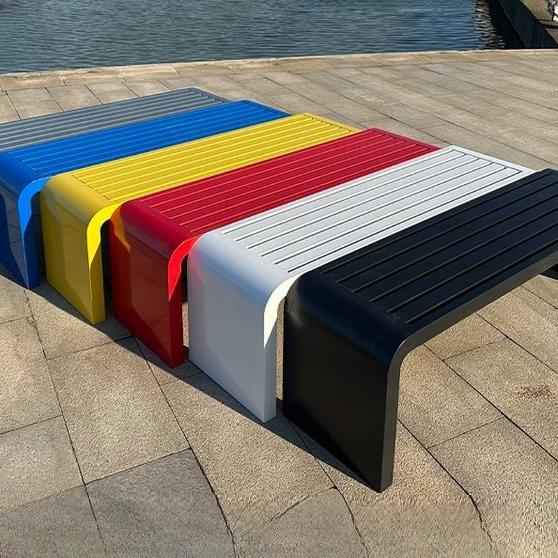 Modern Picnic Bench with Rainproof Stainless Steel in Rose/Green/Orange