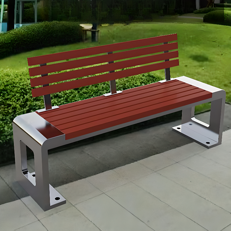 Modern Rainproof Picnic Bench with Cocoa Stainless Alloy Frame