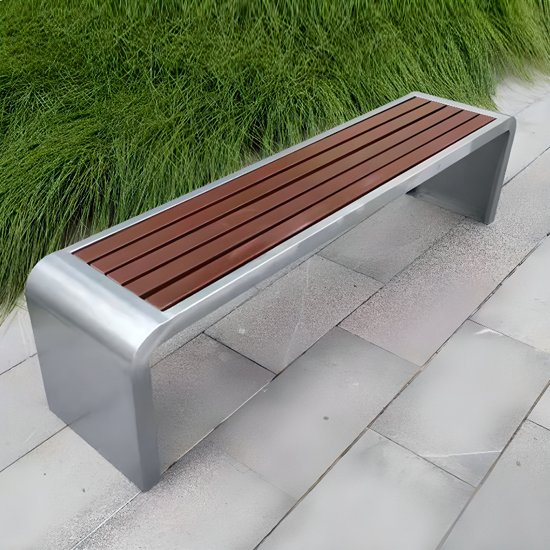 Art Deco Rainproof Sepia Picnic Bench with Stainless Alloy Frame