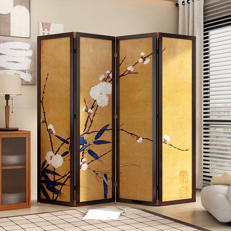 Contemporary Indoor Translucent Wall Partition with Double Sided Print in Gauze, Collapsible/Single Panel with 4 Panels/3 Panels/2 Panels