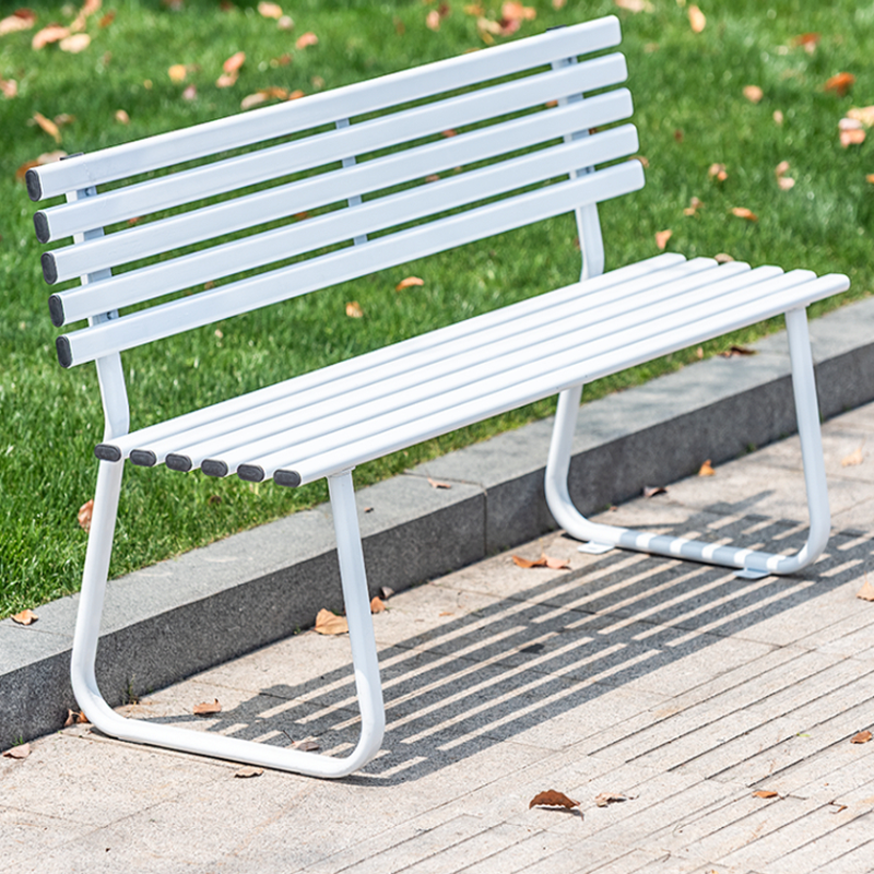 Art Deco Rainproof Steel Park/Picnic Bench with Back