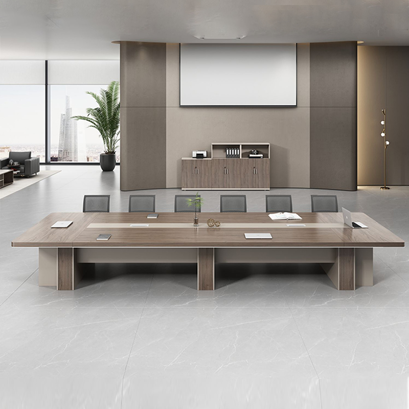 Modish Rectangle Engineered Wood Brown Conference Table for Seats 12+/8-seater/for 12