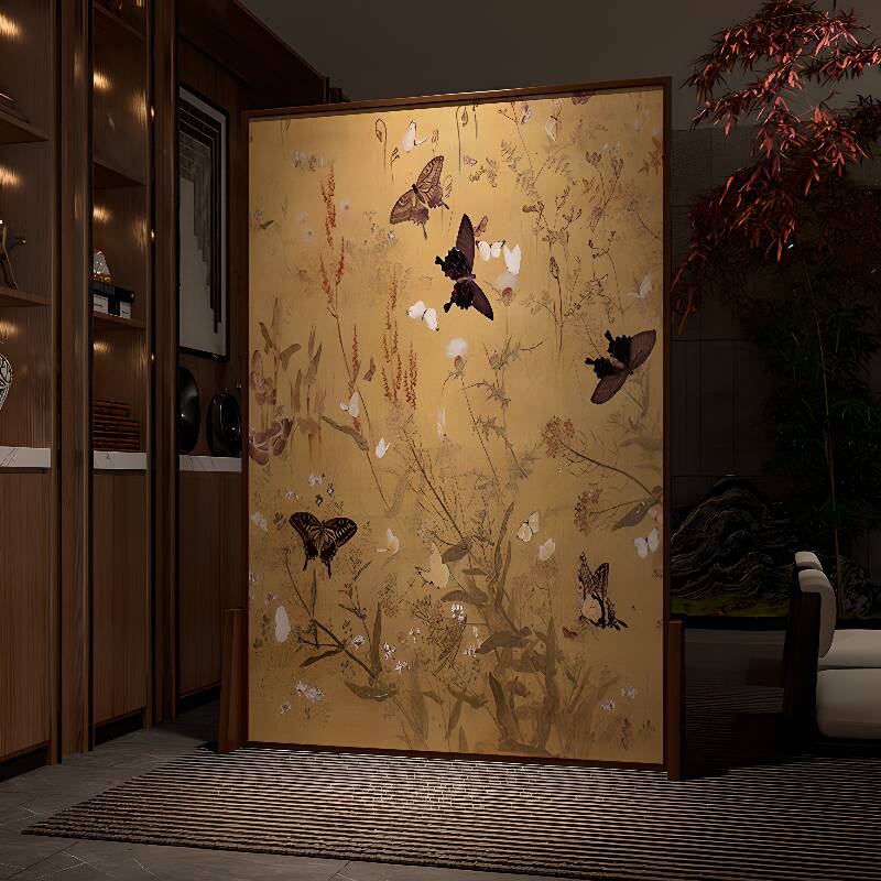 Lemon Color Contemporary Opaque Single Panel Lumber Wall Partition with Double Sided Print