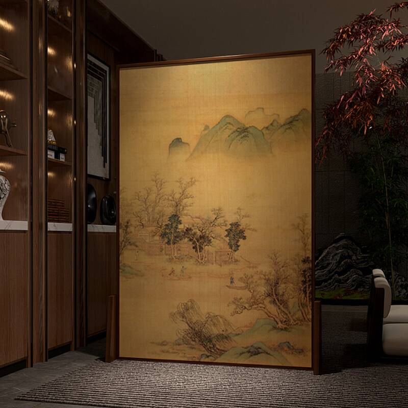 Lemon Color Contemporary Opaque Single Panel Lumber Wall Partition with 1 Panel and Double Sided Print