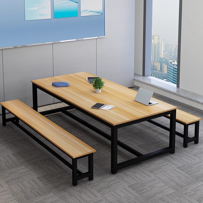 Natural Colour Modern Office Conference Table with a Rectangular MDF Top for 8 People