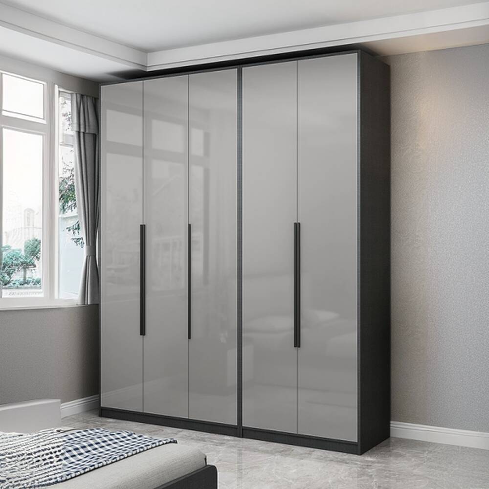 Modern Composite Wood Cabinet Armoire with Soft Close Drawer, Soft Close Door, Interior Shelves, and Clothing Rod