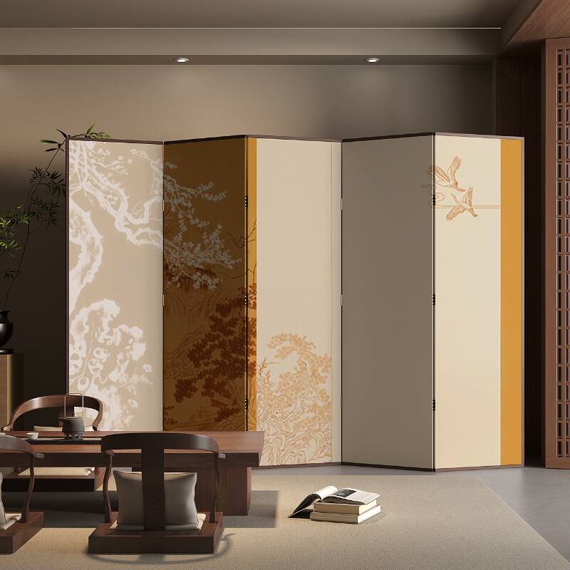 Multicolour Contemporary Indoor Opaque Collapsible Pine Wood Wall Partition