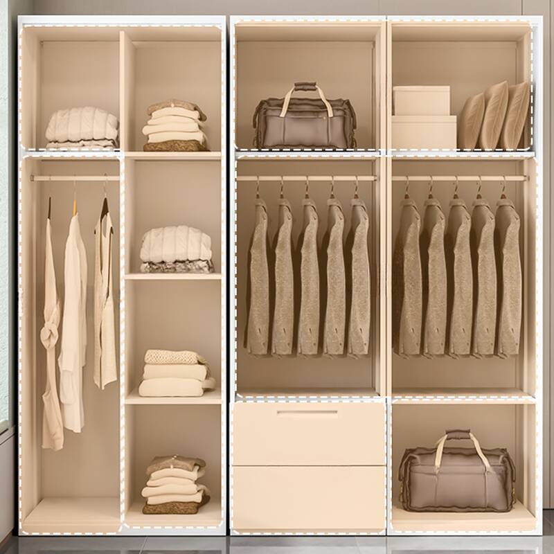 Chalk Modern Steel Cabinet Armoire with Adaptable Shelf, Soft Close Door, and Clothing Rod