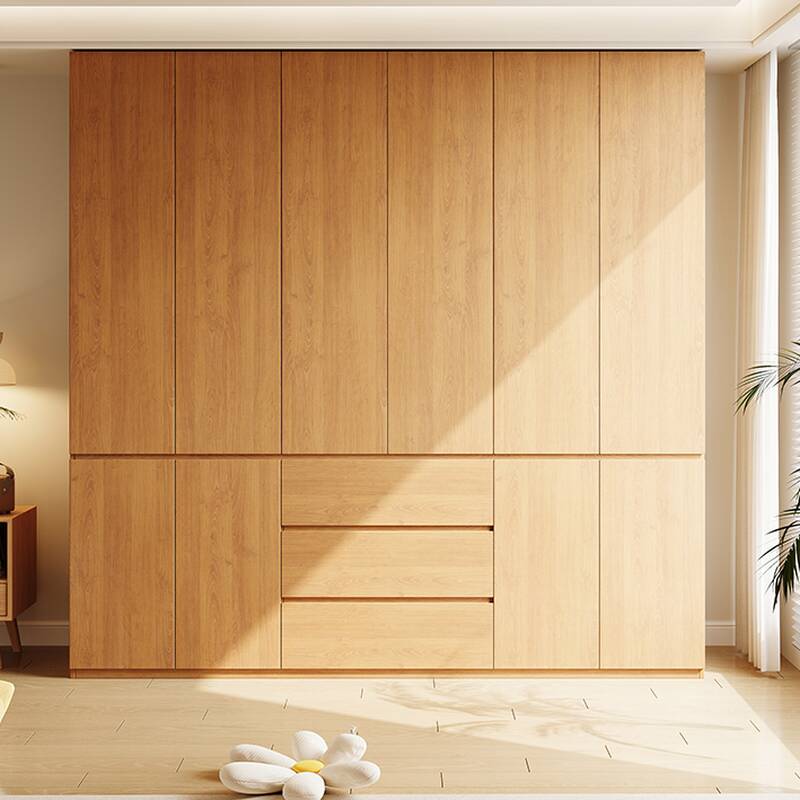 Modern Timber Cabinet Armoire with Soft Close Drawer, Soft Close Door, Interior Shelves, and Clothing Rod