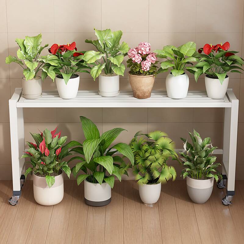 Rectangle Metal Plant Rack with Caster Wheels