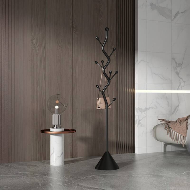Modern Simple Style Free Standing Steel Coat Tree with Alloy Hook