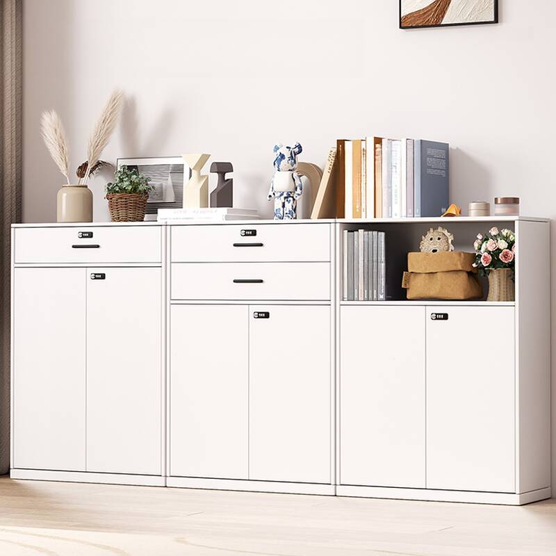 Chalk Art Deco Steel Office Storage Cabinets with Moisture-proof Adaptable Shelf and Locking Door in 1-Wide Compartment