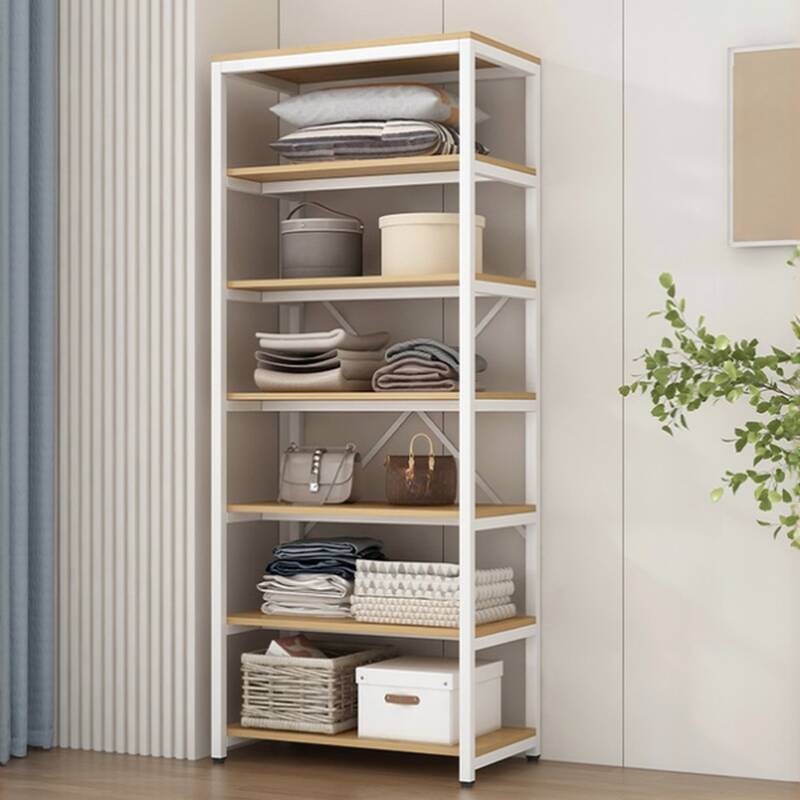 White Modern Free Standing Coat Tree with Repository and Steel Frame