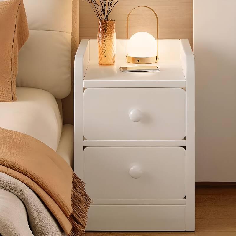 Art Deco Nightstand With Drawer Storage/Open Nightstand in Composite Wood