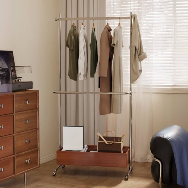 Trendy Free Standing Coat Tree with 1 Shelf, Steel Frame, Visible Storage, and Alloy Hook