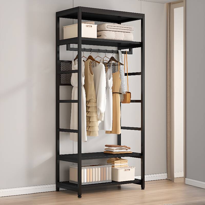 Ink Modish Free Standing Hall Rack with Alloy Frame and Unenclosed Storage