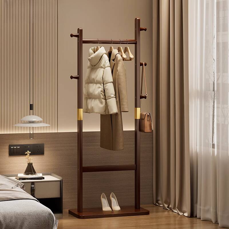 Trendy Free Standing Coat Tree with Rubberwood Frame and Wood Hook