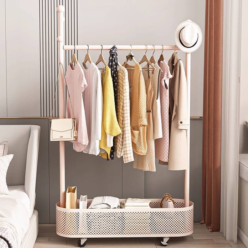 Contemporary Free Standing Coat Rack with 1 Shelf, Alloy Frame, Open-air Storage, and Alloy Hook